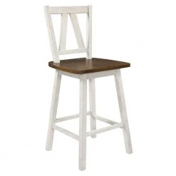 Walnut Counter Height Dining Side Chair (Set of 2) by ATHMILE -ATHMILE Sales Store distressed white athmile dining chairs gz b2w20221268 4f 1000