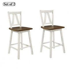 Walnut Counter Height Dining Side Chair (Set of 2) by ATHMILE
