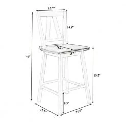 Walnut Counter Height Dining Side Chair (Set of 2) by ATHMILE -ATHMILE Sales Store distressed white athmile dining chairs gz b2w20221268 c3 1000
