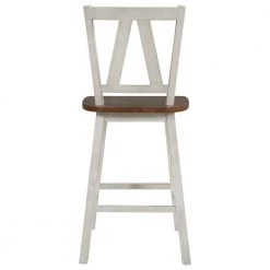 Walnut Counter Height Dining Side Chair (Set of 2) by ATHMILE -ATHMILE Sales Store distressed white athmile dining chairs gz b2w20221268 fa 1000