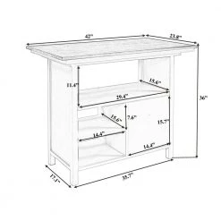 42.2 in. Rectangle Counter Height Walnut Wood Top with Wood Frame (Seats 2) by ATHMILE 11 42.2 in. Rectangle Counter Height Walnut Wood Top with Wood Frame (Seats 2) by ATHMILE -ATHMILE Sales Store distressed white athmile kitchen dining tables gz b2w20221267 c3 1000
