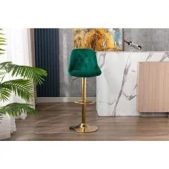 44 in. Emerald Velvet Bar Stool (Set of 1) by ATHMILE -ATHMILE Sales Store emerald athmile bar stools ddw39538735 31 1000