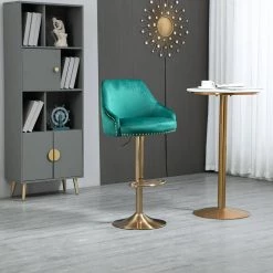 44.88 in. Emerald Velvet Bar Stool (Set of 1) by ATHMILE -ATHMILE Sales Store emerald athmile bar stools ddw39539732 31 1000