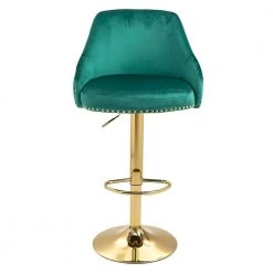 44.88 in. Emerald Velvet Bar Stool (Set of 1) by ATHMILE