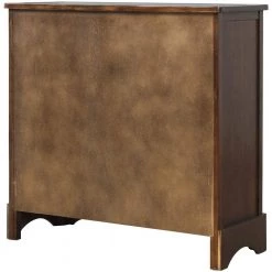 Espresso Rustic Storage Cabinet with Two Drawers and Four Classic Rattan Basket by ATHMILE -ATHMILE Sales Store espresso athmile accent cabinets gz wf193442aab 66 1000