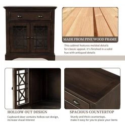 Espresso Retro Storage Cabinet with Doors and Big Wood Drawer, Home Office Furniture Storage Chest by ATHMILE 15 Espresso Retro Storage Cabinet with Doors and Big Wood Drawer, Home Office Furniture Storage Chest by ATHMILE -ATHMILE Sales Store espresso athmile accent cabinets gz wf195159aab 1f 1000