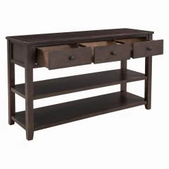 53.9 in. Espresso Standard Rectangle MDF Console Table by ATHMILE -ATHMILE Sales Store espresso athmile console tables dsw33133041 44 1000