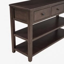 50 in. Espresso Standard Rectangle Wood Console Table by ATHMILE -ATHMILE Sales Store espresso athmile console tables dswf199598aap 4f 1000