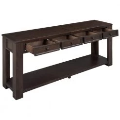 63 in. Espresso Standard Rectangle Wood Console Table by ATHMILE -ATHMILE Sales Store espresso athmile console tables dswf287219aap 4f 1000