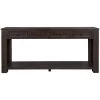 63 in. W Espresso Standard Rectangle Wood Console Table with Storage Drawers and Bottom Shelf by ATHMILE
