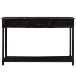 51.57 in. W Espresso Standard Rectangle Wood Console Table by ATHMILE