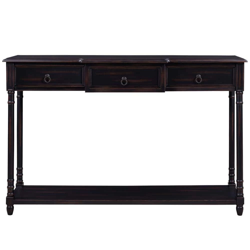 51.57 in. W Espresso Standard Rectangle Wood Console Table by ATHMILE 1 51.57 in. W Espresso Standard Rectangle Wood Console Table by ATHMILE