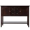 46 in. Espresso Standard Rectangle Wood Console Table by ATHMILE