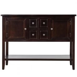 46 in. Espresso Standard Rectangle Wood Console Table by ATHMILE