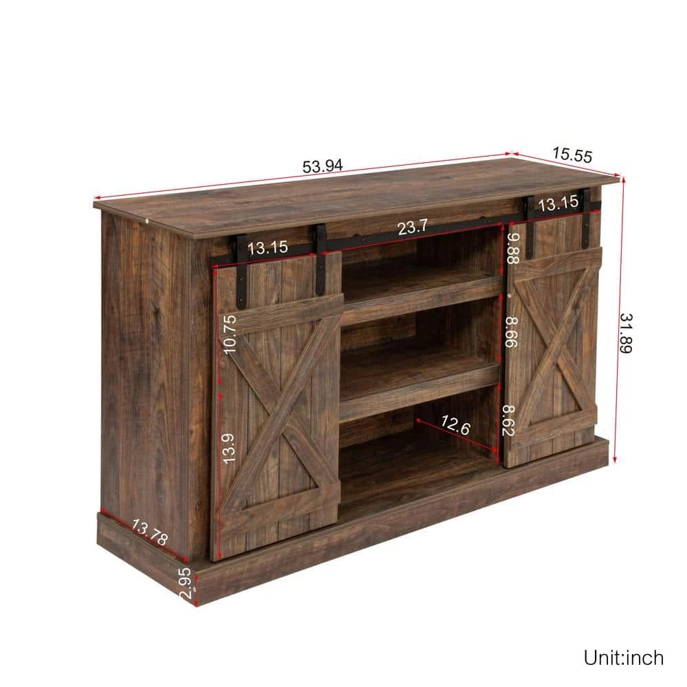 53.9 in. Espresso Standard Rectangle Wood Console Table by ATHMILE 4 53.9 in. Espresso Standard Rectangle Wood Console Table by ATHMILE - Image 4