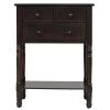 23.7 in. Espresso Narrow Console Table, Slim Sofa Table with T3- Storage Drawers and Bottom Shelf for Living Room by ATHMILE