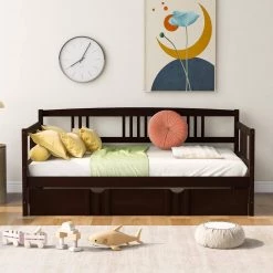 Black Twin Size Daybed by ATHMILE -ATHMILE Sales Store espresso athmile daybeds ddlp000047aap 31 1000
