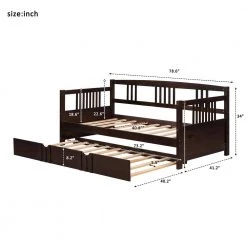 Black Twin Size Daybed by ATHMILE -ATHMILE Sales Store espresso athmile daybeds ddlp000047aap 44 1000