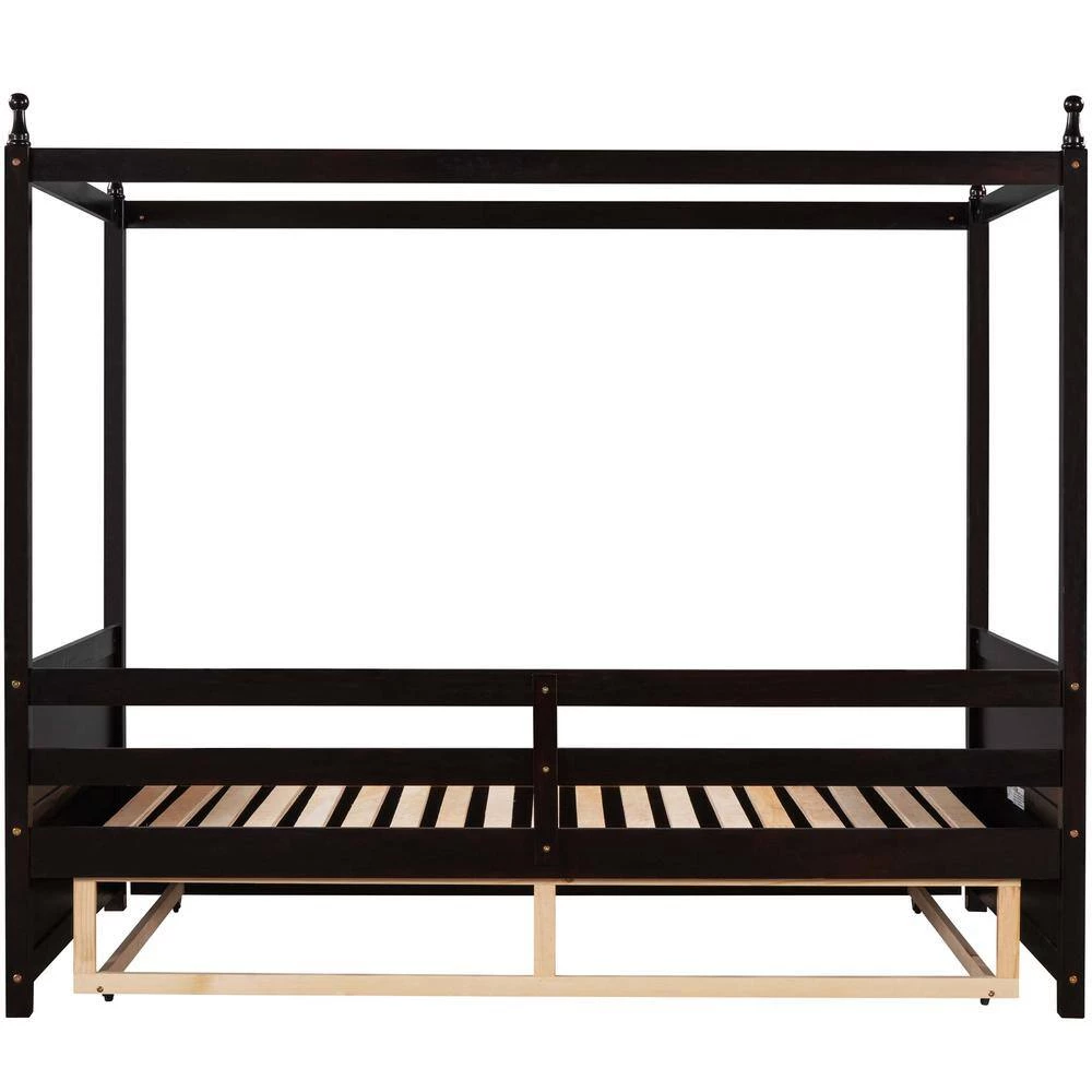 Espresso Twin Size Canopy Daybed by ATHMILE 6 Espresso Twin Size Canopy Daybed by ATHMILE - Image 6