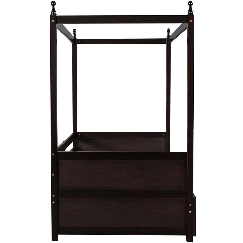 Espresso Twin Size Canopy Daybed by ATHMILE 4 Espresso Twin Size Canopy Daybed by ATHMILE - Image 4