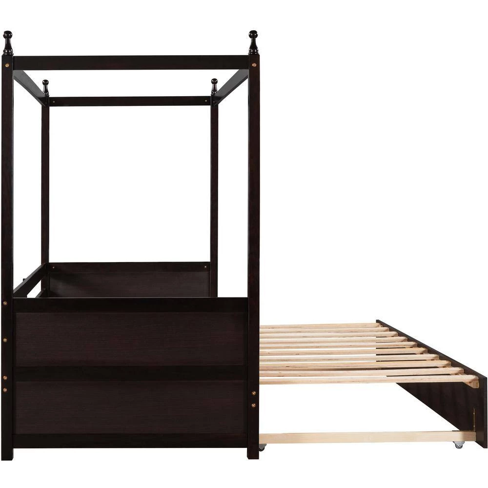 Espresso Twin Size Canopy Daybed by ATHMILE 2 Espresso Twin Size Canopy Daybed by ATHMILE - Image 2