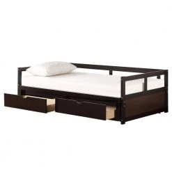 Espresso Wooden Twin Size Daybed with Trundle and 2-Drawers by ATHMILE 16 Espresso Wooden Twin Size Daybed with Trundle and 2-Drawers by ATHMILE -ATHMILE Sales Store espresso athmile daybeds gzx b2w20221291 76 1000
