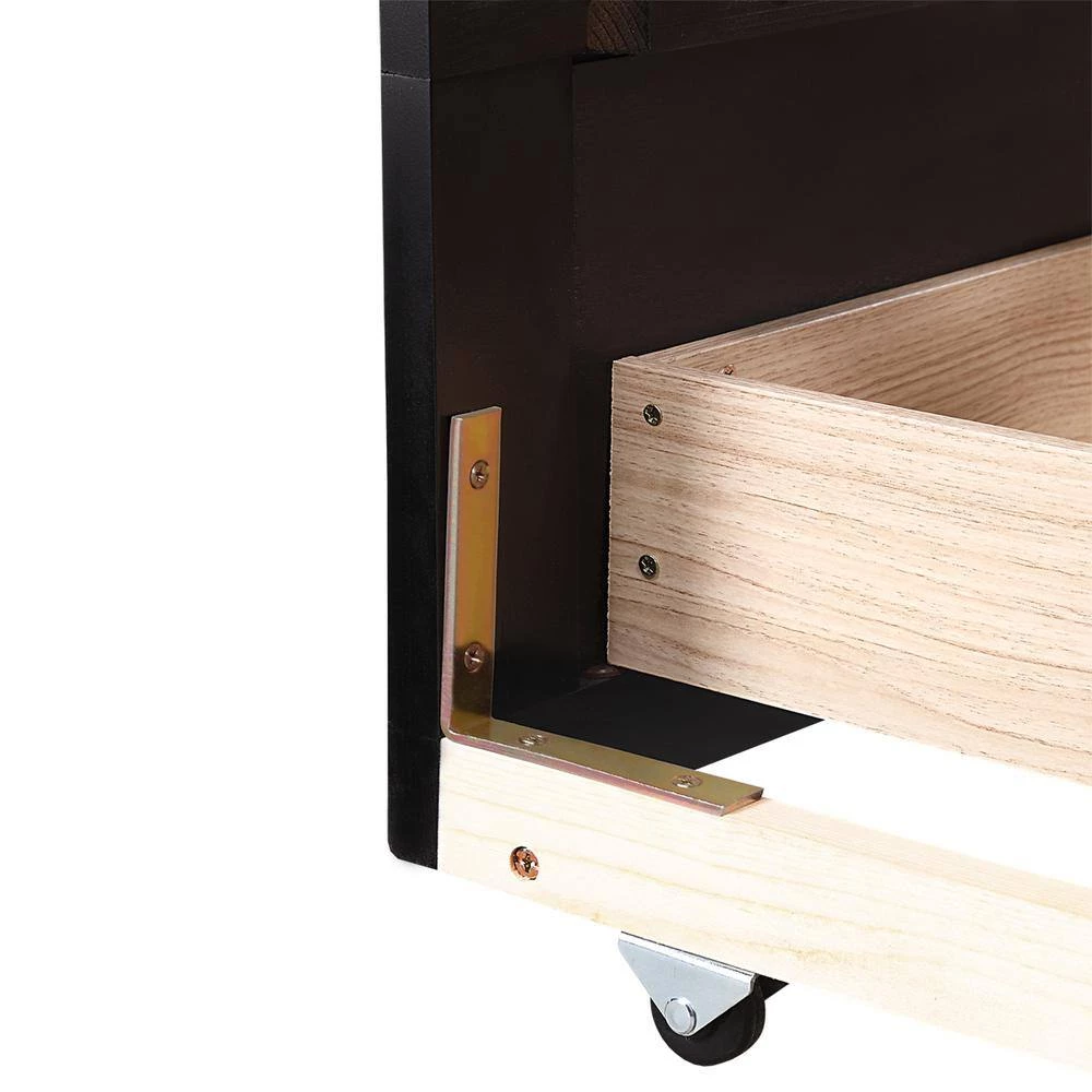 Espresso Wooden Twin Size Daybed with Trundle and 2-Drawers by ATHMILE 7 Espresso Wooden Twin Size Daybed with Trundle and 2-Drawers by ATHMILE - Image 7