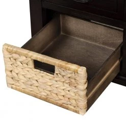 Espresso Storage Bench with 3-Drawers and 3-Rattan Baskets (42.1 in. L x 15.4 in. W x 18.7 in. H) by ATHMILE 12 Espresso Storage Bench with 3-Drawers and 3-Rattan Baskets (42.1 in. L x 15.4 in. W x 18.7 in. H) by ATHMILE -ATHMILE Sales Store espresso athmile dining benches gz b2w20220669 1f 1000