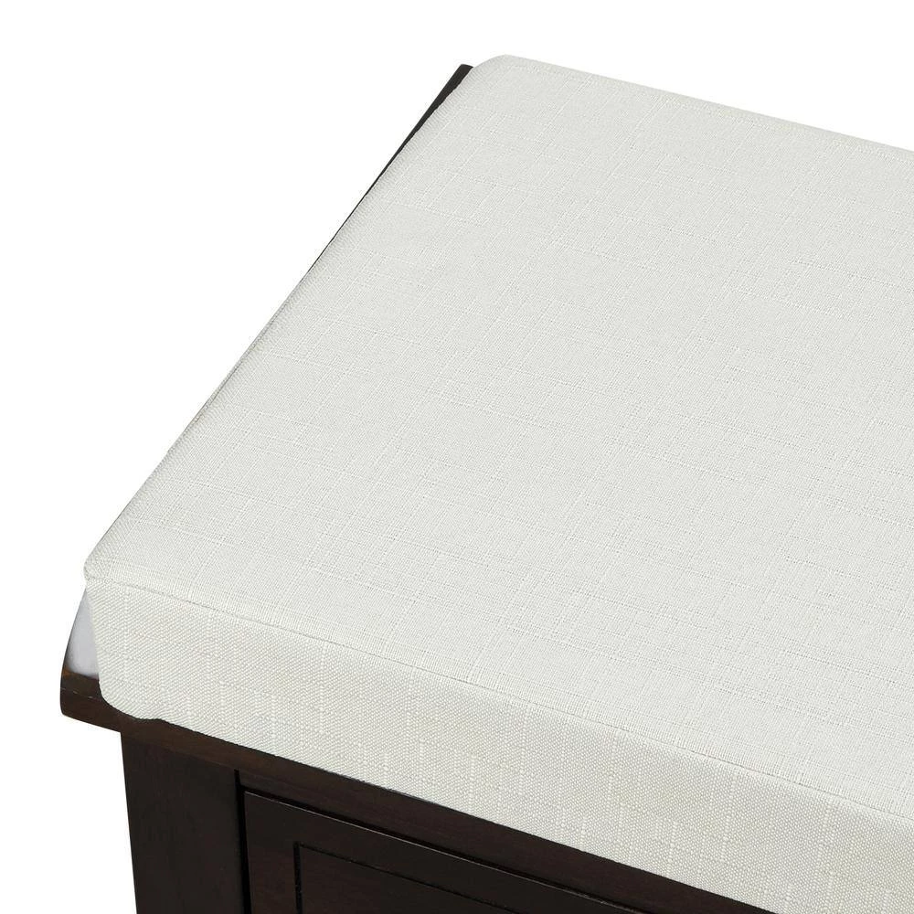 Espresso Storage Bench with 3-Drawers and 3-Rattan Baskets (42.1 in. L x 15.4 in. W x 18.7 in. H) by ATHMILE 7 Espresso Storage Bench with 3-Drawers and 3-Rattan Baskets (42.1 in. L x 15.4 in. W x 18.7 in. H) by ATHMILE - Image 7