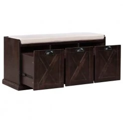 Espresso Storage Bench 43 in. L x 15.7 in. W x 20 in. H by ATHMILE