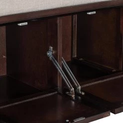 Espresso Storage Bench with Beige Cushion (42.9 in. L x 15 in. W x 19.3 in. H) by ATHMILE 13 Espresso Storage Bench with Beige Cushion (42.9 in. L x 15 in. W x 19.3 in. H) by ATHMILE -ATHMILE Sales Store espresso athmile dining benches gz b2w20221755 1f 1000