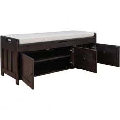 Espresso Shoe Bench with Removable Cushion and Hidden Storage Space 43.5 in. L x 16 in. W x 18 in. H by ATHMILE 13 Espresso Shoe Bench with Removable Cushion and Hidden Storage Space 43.5 in. L x 16 in. W x 18 in. H by ATHMILE -ATHMILE Sales Store espresso athmile dining benches gzx b2w20220687 1d 1000