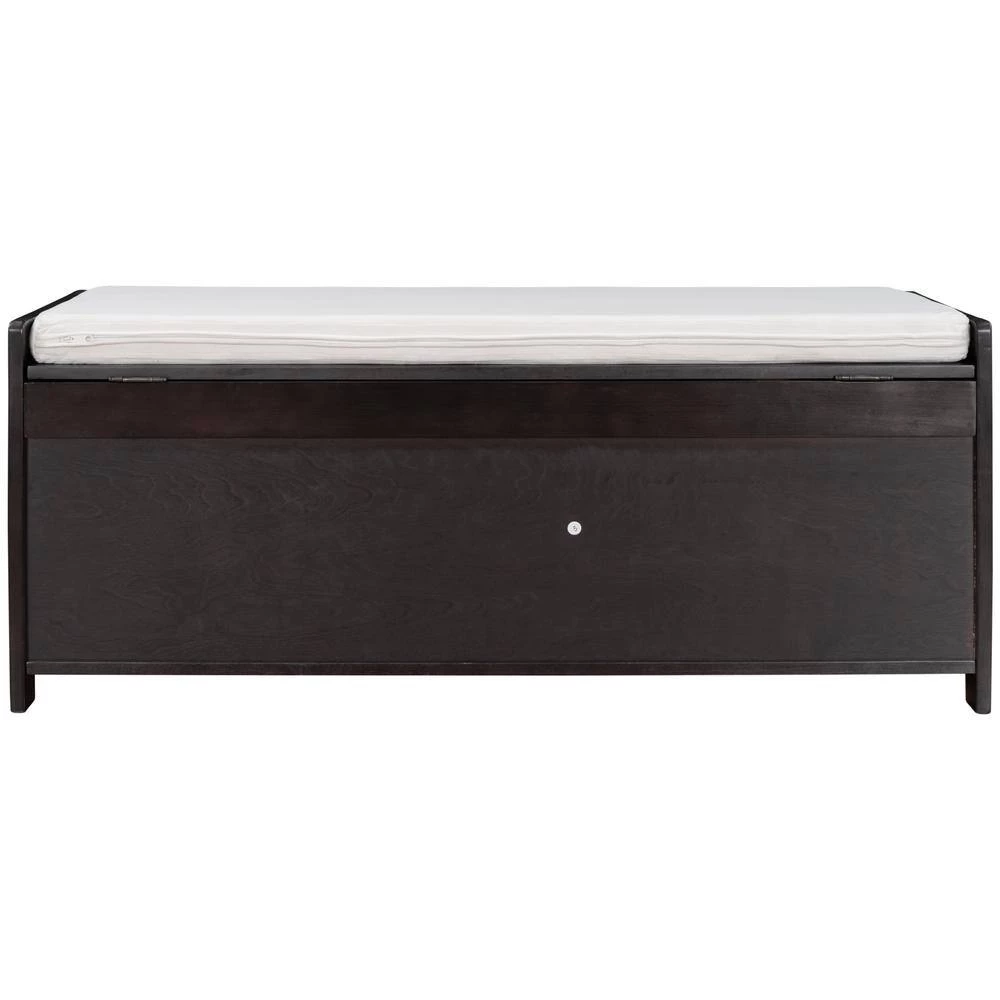 Espresso Shoe Bench with Removable Cushion and Hidden Storage Space 43.5 in. L x 16 in. W x 18 in. H by ATHMILE 10 Espresso Shoe Bench with Removable Cushion and Hidden Storage Space 43.5 in. L x 16 in. W x 18 in. H by ATHMILE - Image 10