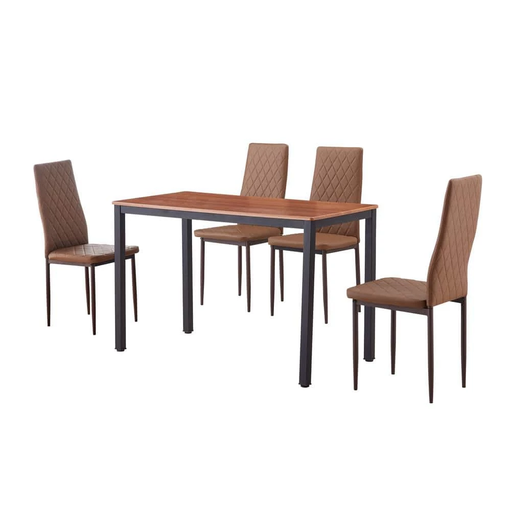 5-Piece Coffee wood Top Table Set (Seats-4) by ATHMILE 1 5-Piece Coffee wood Top Table Set (Seats-4) by ATHMILE
