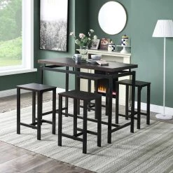 5-Piece Espresso Wood Top Table Set (Seats-4) by ATHMILE 15 5-Piece Espresso Wood Top Table Set (Seats-4) by ATHMILE -ATHMILE Sales Store espresso athmile dining room sets ddwf038126paa 31 1000