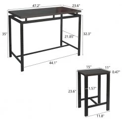 5-Piece Espresso Wood Top Dining Table Set (Seats 4) by ATHMILE -ATHMILE Sales Store espresso athmile dining room sets dztwf038126paa c3 1000