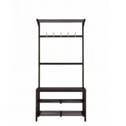 Espresso Hall Tree with 5 Hooks by ATHMILE