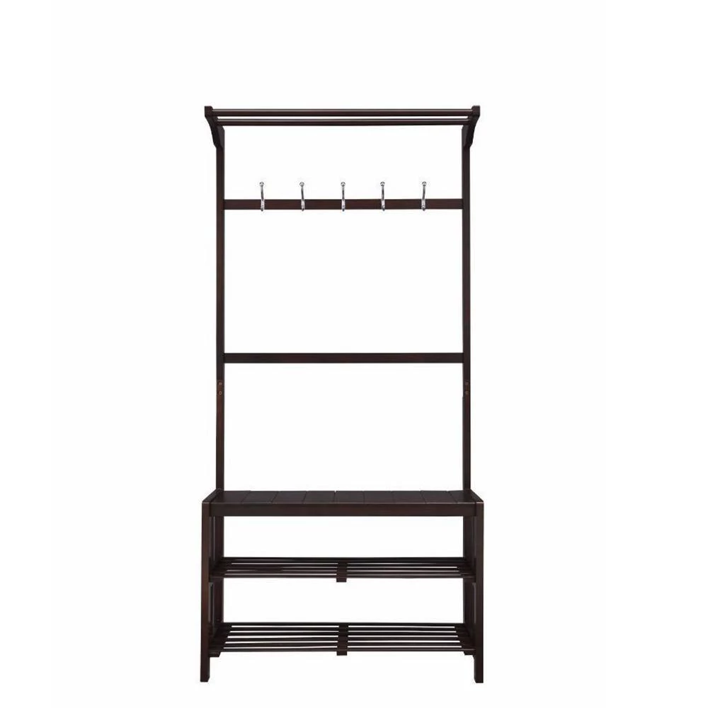 Espresso Hall Tree with 5 Hooks by ATHMILE 1 Espresso Hall Tree with 5 Hooks by ATHMILE