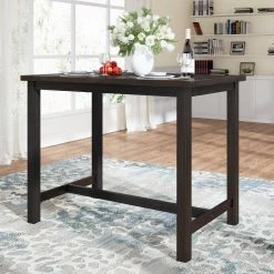 Wood Top Espresso Rectangle Dining Table by ATHMILE -ATHMILE Sales Store espresso athmile kitchen dining tables dswf198245aae 31 1000