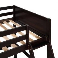 Espresso Twin Size Loft Bed with Ladder by ATHMILE -ATHMILE Sales Store espresso athmile loft beds gz b2w20221975 1f 1000