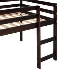 Espresso Twin Loft Bed with Slide by ATHMILE -ATHMILE Sales Store espresso athmile loft beds gz b2w20222030 1f 1000