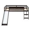 Espresso Twin Loft Bed with Slide by ATHMILE