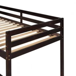 Espresso Twin Loft Bed with Slide by ATHMILE -ATHMILE Sales Store espresso athmile loft beds gz b2w20222030 fa 1000