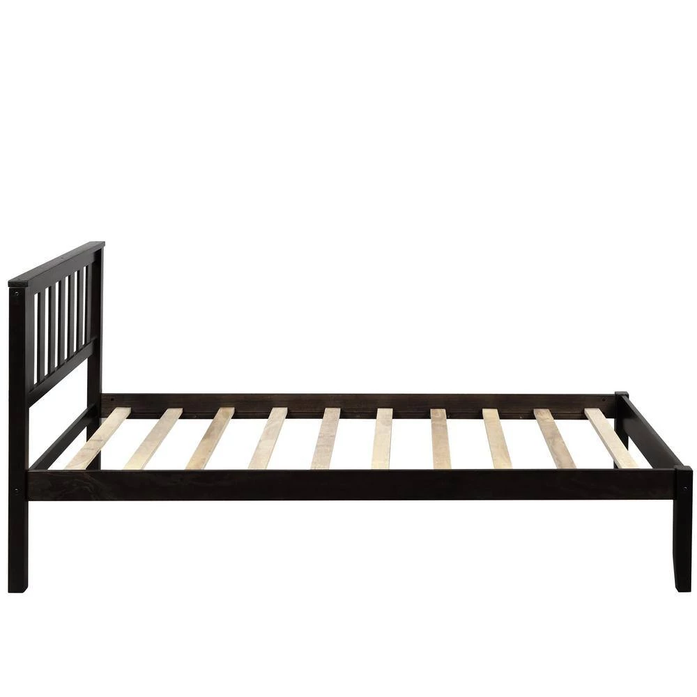 Espresso Twin Size Wood Platform Bed by ATHMILE 2 Espresso Twin Size Wood Platform Bed by ATHMILE - Image 2