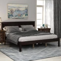 63.9 in. W Espresso Wood Frame Queen Platform Bed by ATHMILE 13 63.9 in. W Espresso Wood Frame Queen Platform Bed by ATHMILE -ATHMILE Sales Store espresso athmile platform beds dztwf212813aap 31 1000