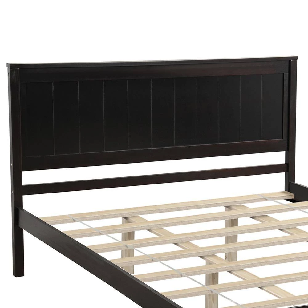 63.9 in. W Espresso Wood Frame Queen Platform Bed by ATHMILE 4 63.9 in. W Espresso Wood Frame Queen Platform Bed by ATHMILE - Image 4