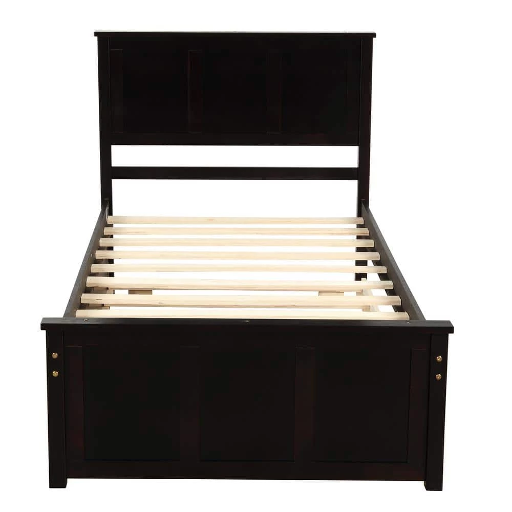 76 in. W Espresso Wood Frame Twin Platform Storage Bed with Drawers by ATHMILE 1 76 in. W Espresso Wood Frame Twin Platform Storage Bed with Drawers by ATHMILE