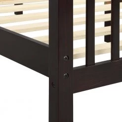 Espresso Twin Wood Platform Bed with Headboard and Footboard by ATHMILE -ATHMILE Sales Store espresso athmile platform beds gz wf191767aap 44 1000