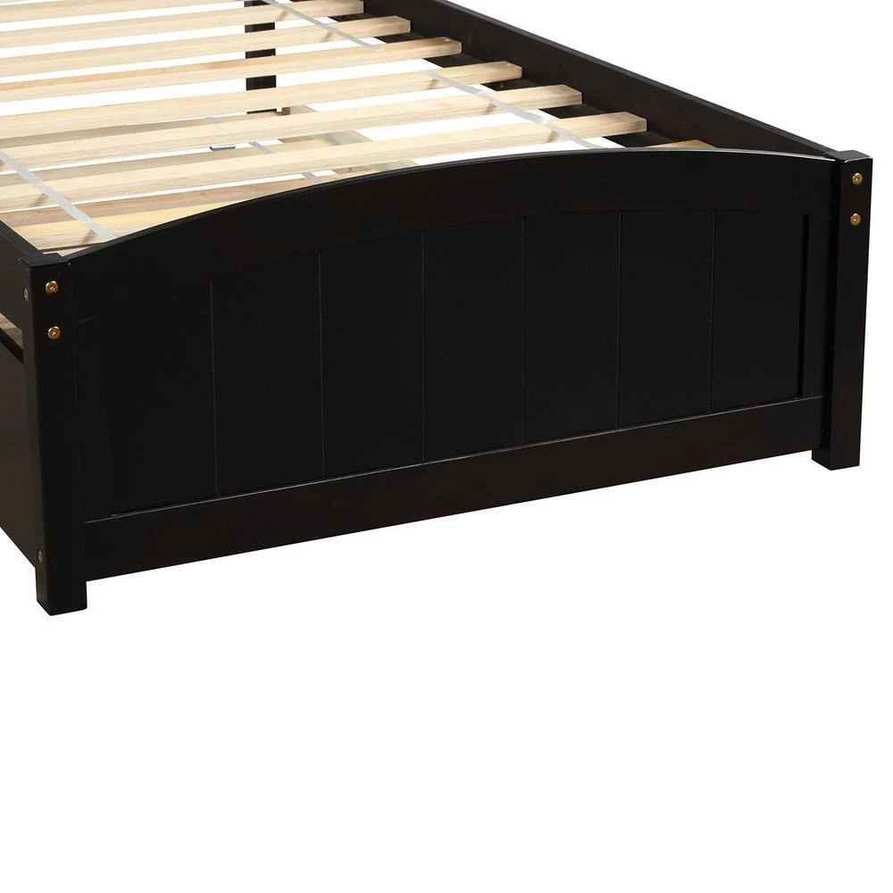 Espresso Twin Platform Bed with Trundle by ATHMILE 7 Espresso Twin Platform Bed with Trundle by ATHMILE - Image 7