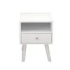 1-Drawer Gloss White Nightstand 22.4 in. H x 11.8 in. W x 15 in. D by ATHMILE